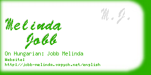 melinda jobb business card